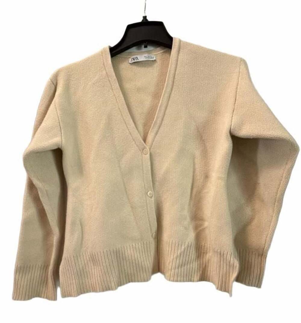 Zara Cream V-Neck Cardigan